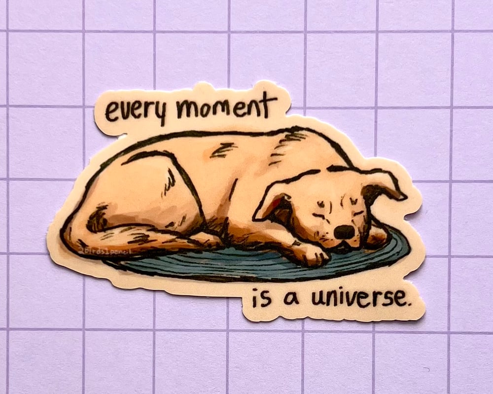 Image of Sleepy dog vinyl sticker