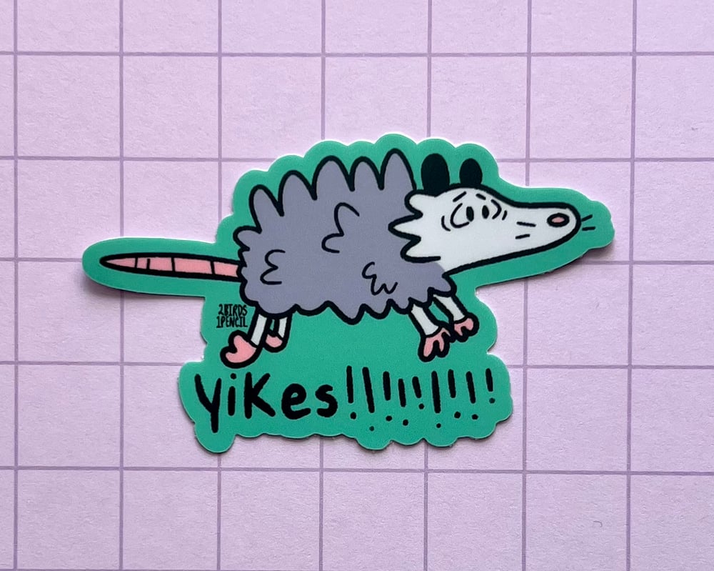Image of Panicked possum vinyl sticker