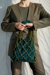 SUEDE MACRAME' BAGS - Military Camo / Green Blue