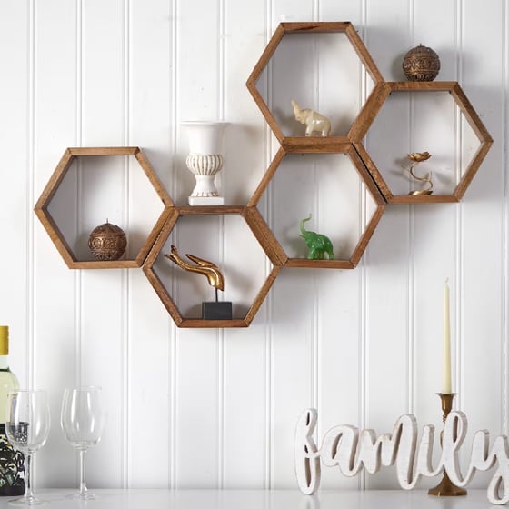 Image of [EXAMPLE] Hexagon Floating Shelves - 5 CT.