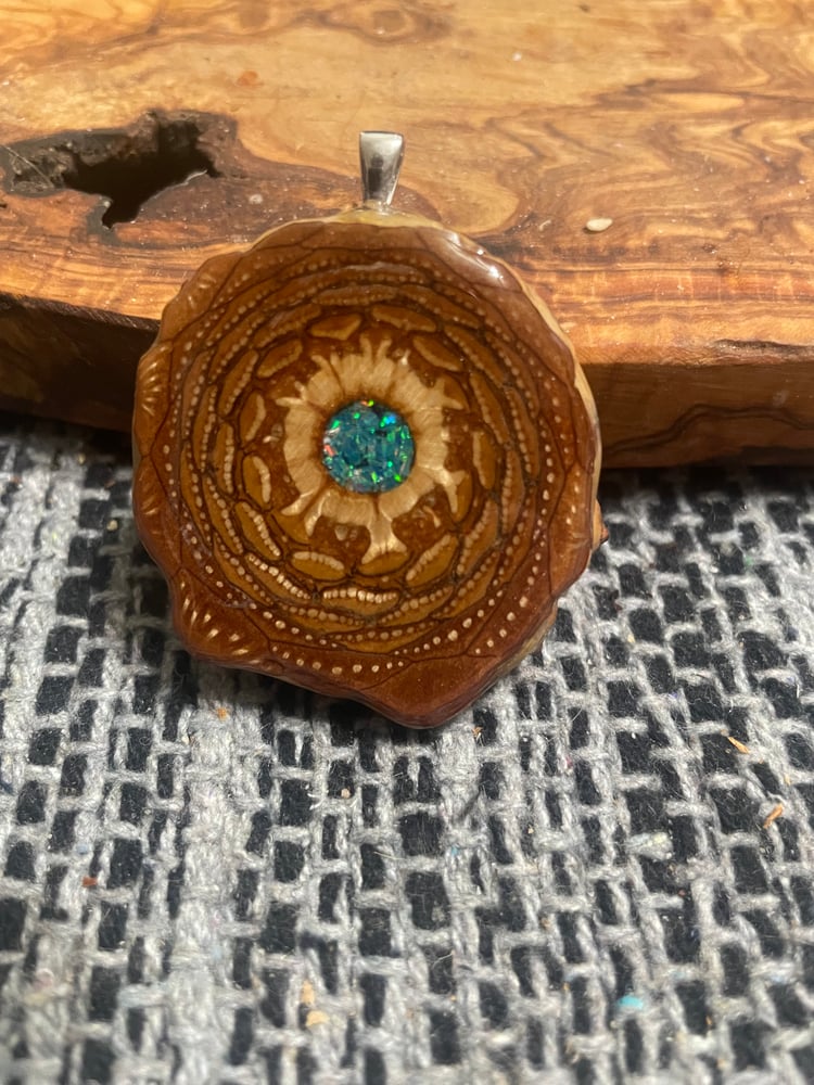 Image of Crushed Opal Pinecone Pendant #24