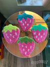 Fuzzy Strawberry Coasters