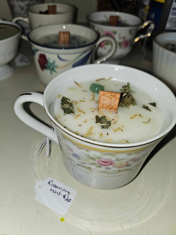 Image of Rosemary Mint - TEA CUP CANDLE