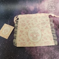 Sanrio Japan My Melody White Strawberry Tea Drawstring Bag