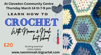 Image 1 of Clevedon Learn to crochet workshop Thursday March 14 th 7-9 pm