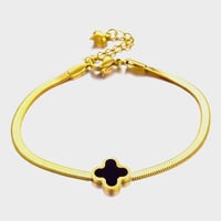 Image 5 of Gold Four Leaf Clover Bracelet