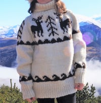 Image 1 of Reindeer farm wool sweater - Ready to ship - Natural white