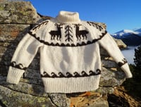 Image 5 of Reindeer farm wool sweater - Ready to ship - Natural white