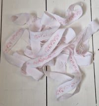 Image 1 of Pink Hand Stamped Ribbon 