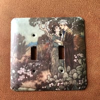Collaged Switch Plate Cover Double Gang Edmund Dulac Couple Arabian Nights