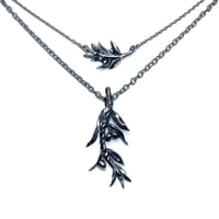 Image 6 of Small Olive Branch necklace in sterling silver or 14k gold (GAZA FUNDRAISER)