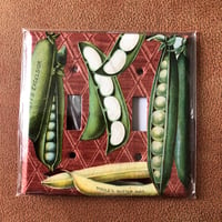 Collaged Switch Plate Double Gang PEAS for the KITCHEN