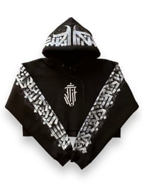 Calligraphy Sleeve Cropped Hoodie