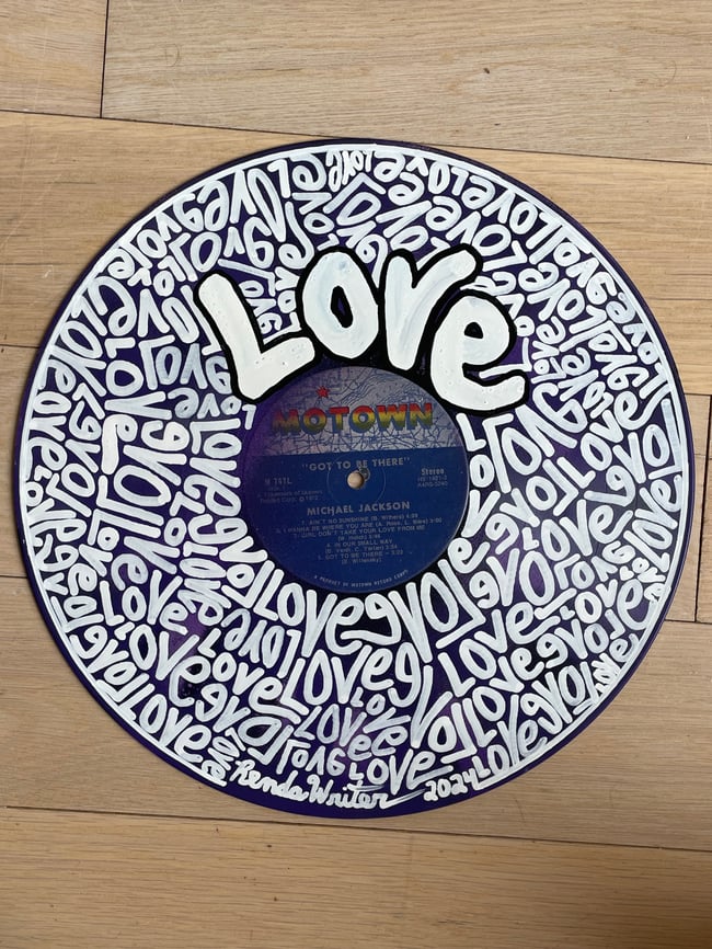 Upcycled Art on Michael Jackson Record /// 1 of 1 Original