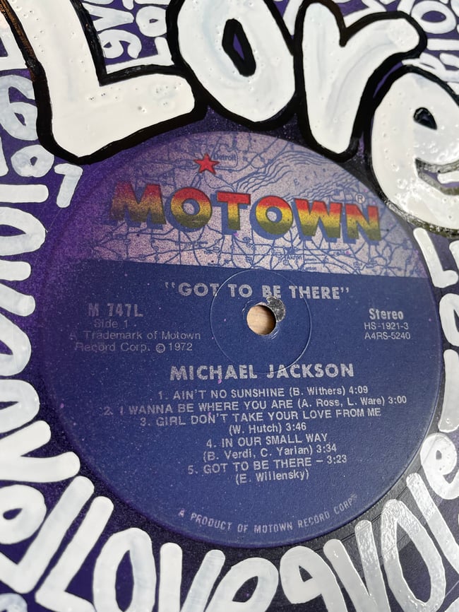 Upcycled Art on Michael Jackson Record /// 1 of 1 Original