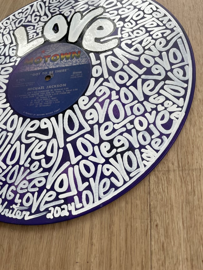 Upcycled Art on Michael Jackson Record /// 1 of 1 Original