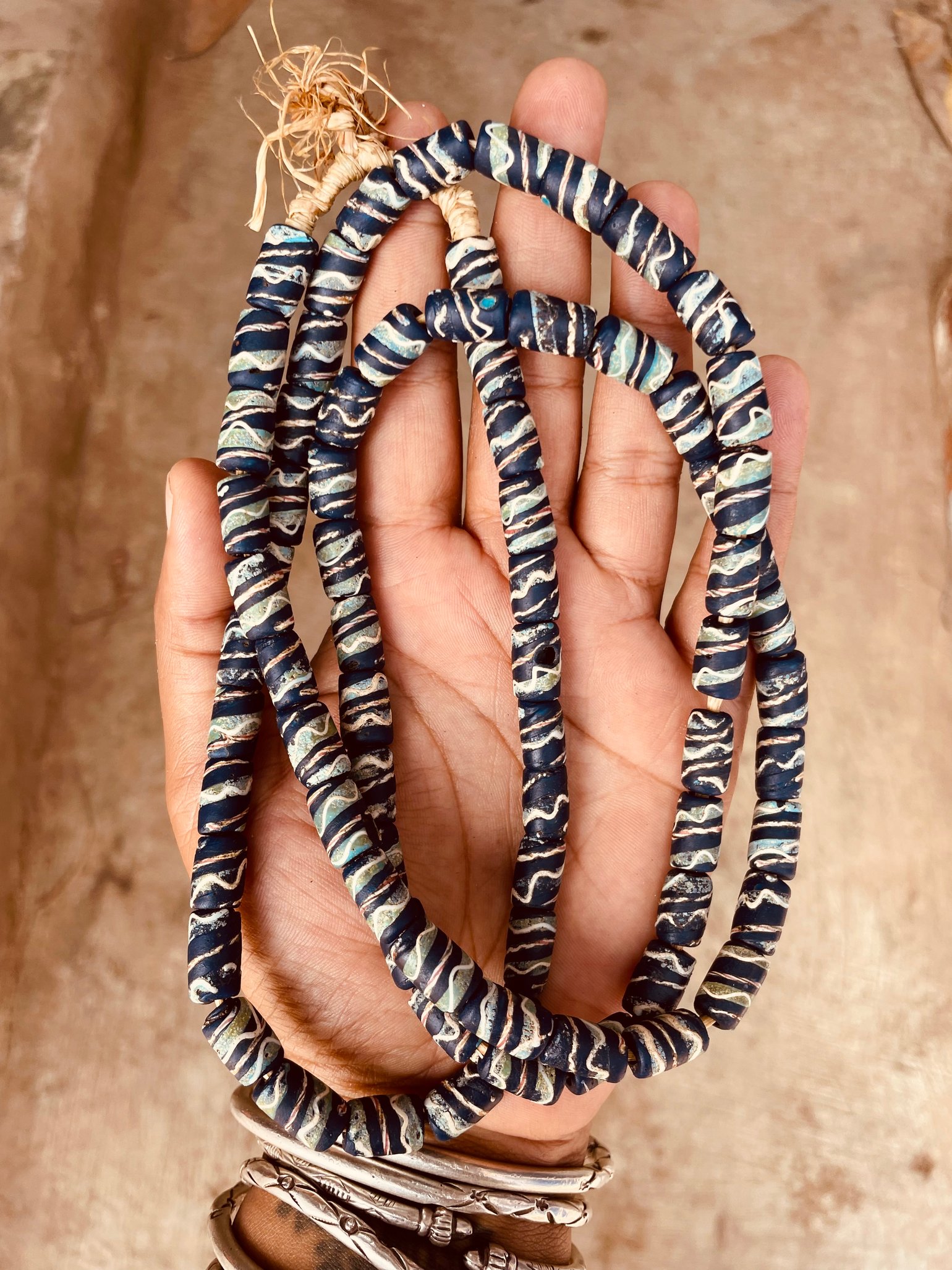Image of Antique African Trade Beads (Mami Wata sea blue)
