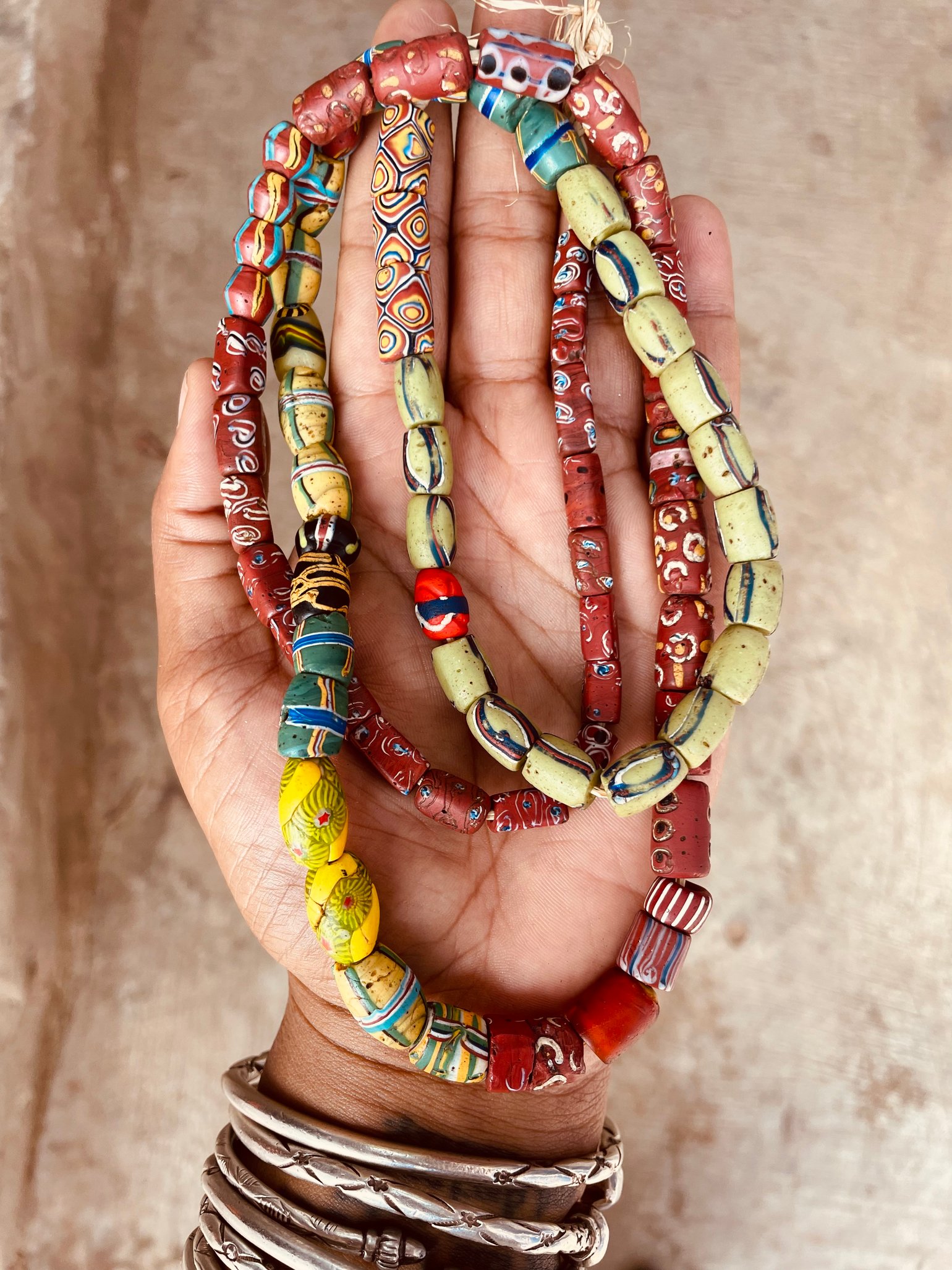 Image of Antique African Trade Beads (reds & yellow)