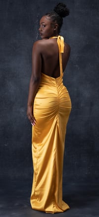 Image 4 of Starry Night Satin Halter Dress