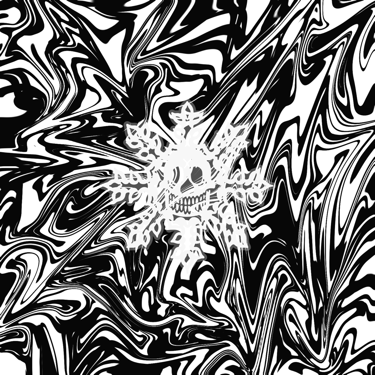 Image of Skull Snowflake - Transparent Sticker