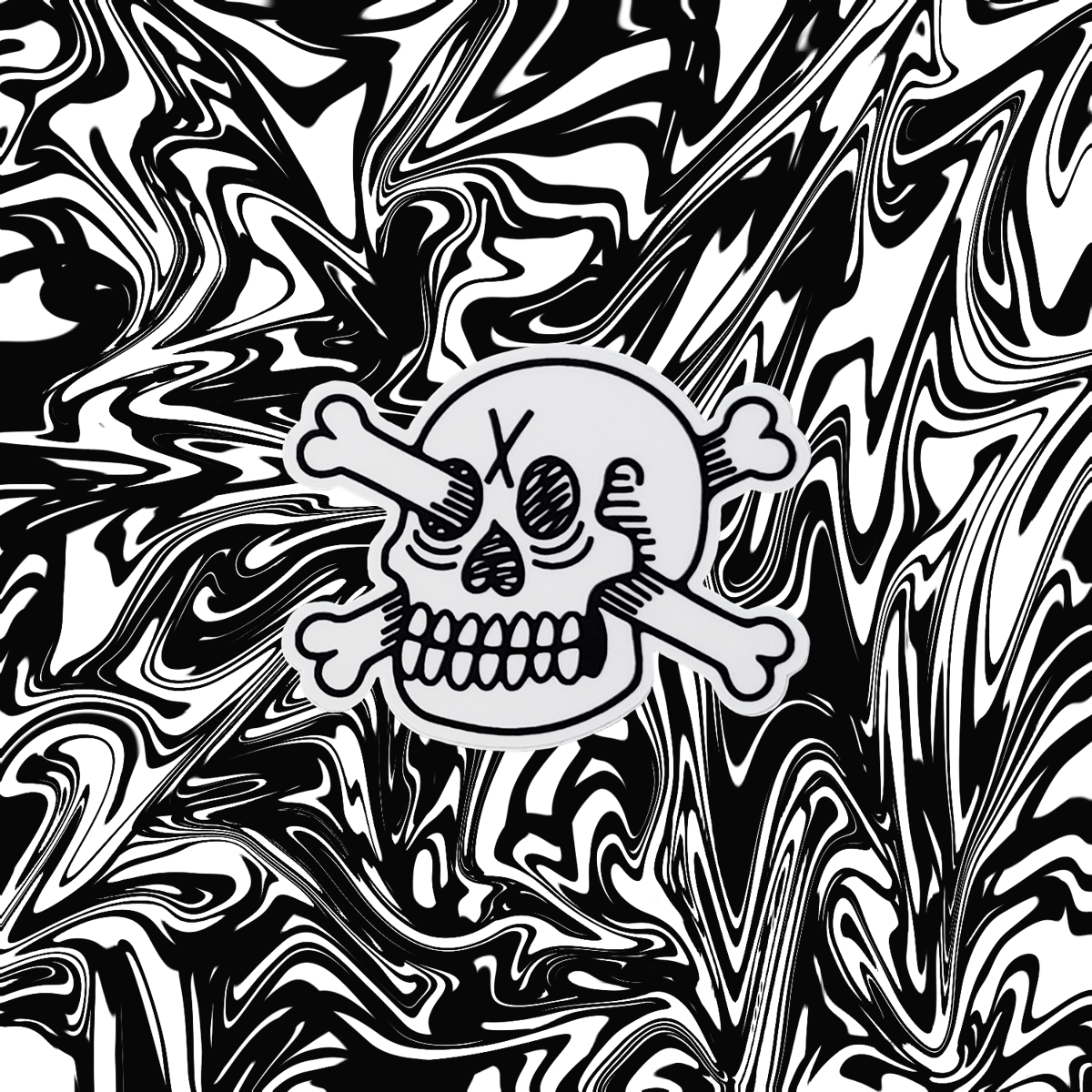 Image of Crossbones - Skull Sticker