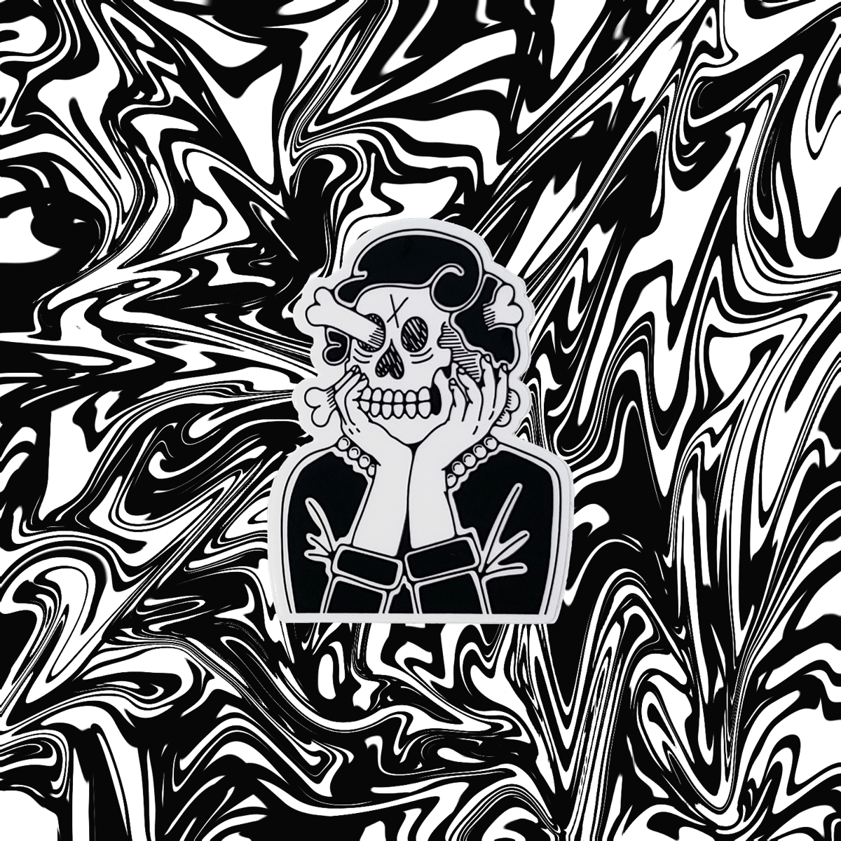 Image of Golden Age Skull - Retro Sticker