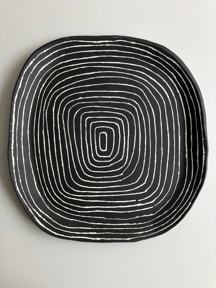 Image of black stoneware platter