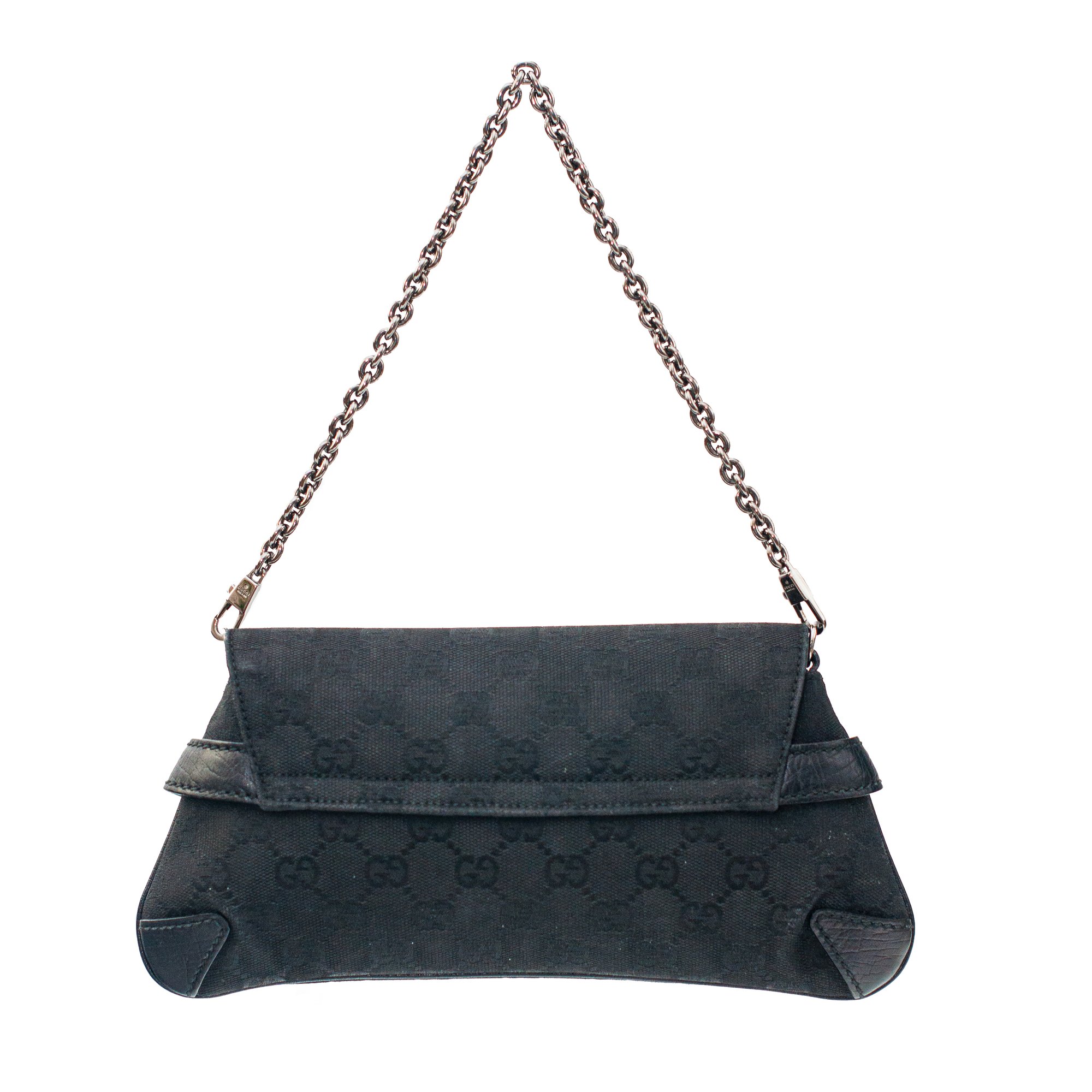 Image of Gucci by Tom Ford Horsebit Black Monogram Chain Mini Bag