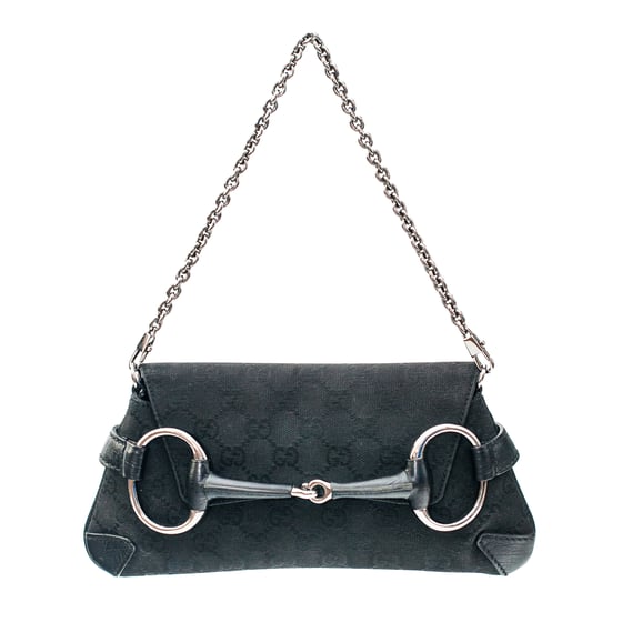 Image of Gucci by Tom Ford Horsebit Black Monogram Chain Mini Bag
