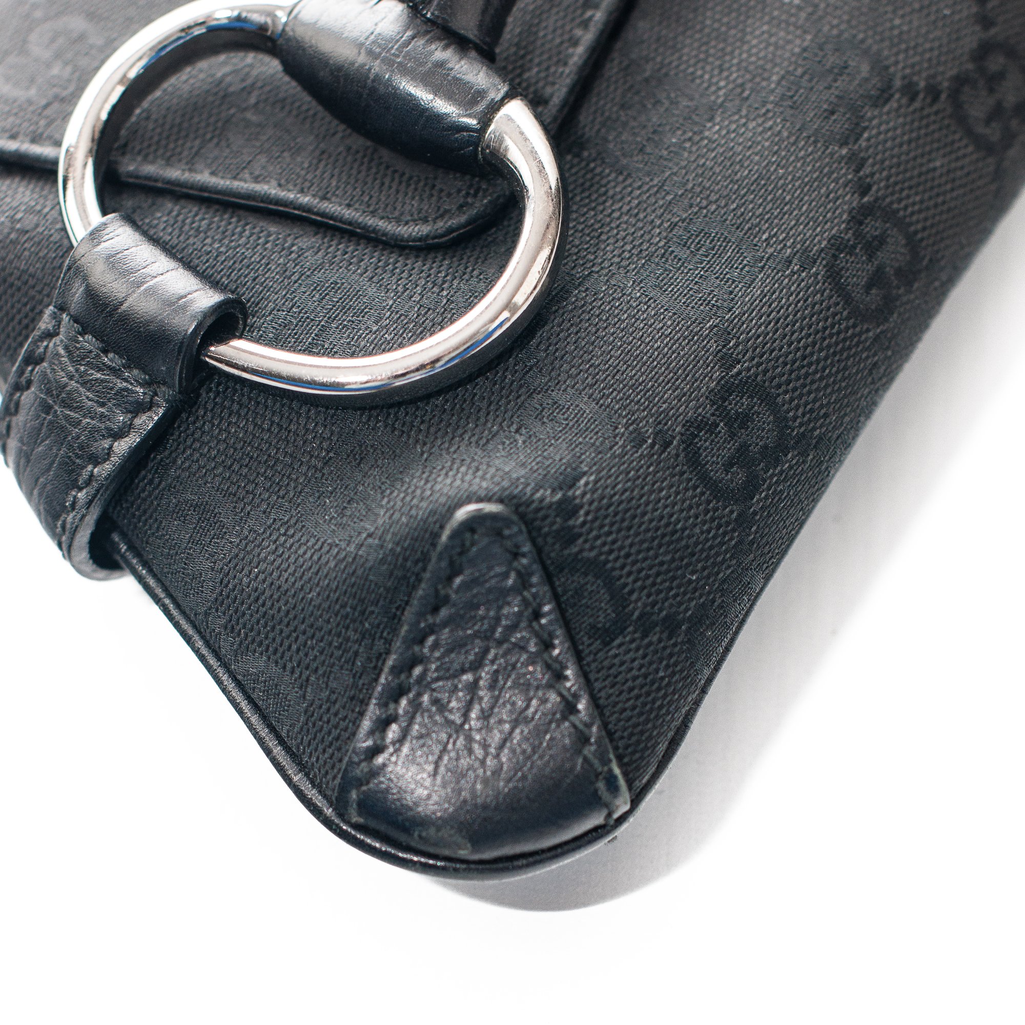 Image of Gucci by Tom Ford Horsebit Black Monogram Chain Mini Bag