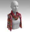Silk Chiffon Scarf in Pink and Taupe