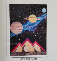 Image 3 of "Planets & Pyramids" 12x16 Print (Framed or Unframed)