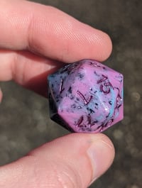 Image 5 of Turquoise and Plum Sparkly Swirl Standard D20 Single