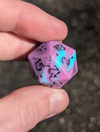 Image 4 of Turquoise and Plum Sparkly Swirl Standard D20 Single