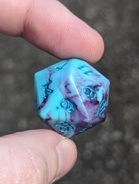 Image 1 of Turquoise and Plum Sparkle Standard D20 Single