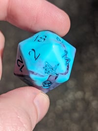 Image 3 of Turquoise and Plum Sparkle Standard D20 Single