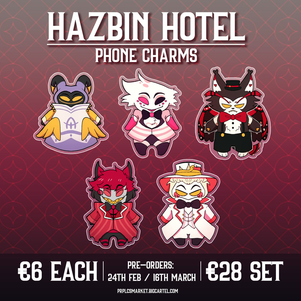 Image of HAZBIN HOTEL PHONE CHARMS (PRE-ORDERS)