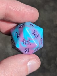 Image 1 of Soft Plum and Turquoise Standard D20 Single