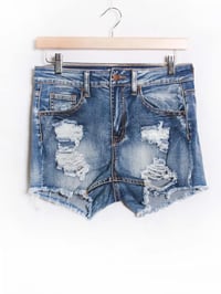 Women's High Rise Ripped Denim Shorts