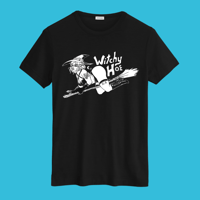 Witchy Hoe Crop Top Friendly Horizontal Broomstick Design