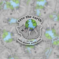 Save The Earth - It's the Only Planet with Cats Clear Sticker