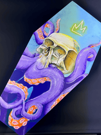 Image 1 of "Sea King" Acrylic Painting on Coffin shaped panel FREE SHIPPING!