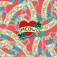 Meow Tattoo Heart Sticker