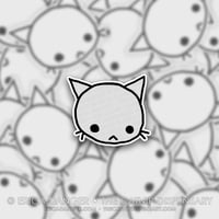 Anxiety Cat - Cat Face Sticker