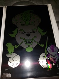 Image 2 of Poohlinko green metal  17 print run (Plus holographic stickers)