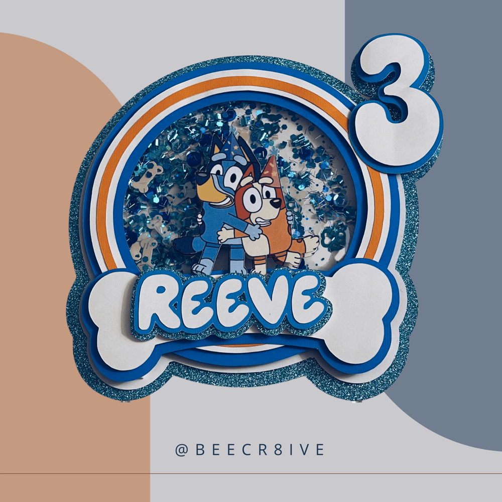 Image of Bluey shaker Cake Topper