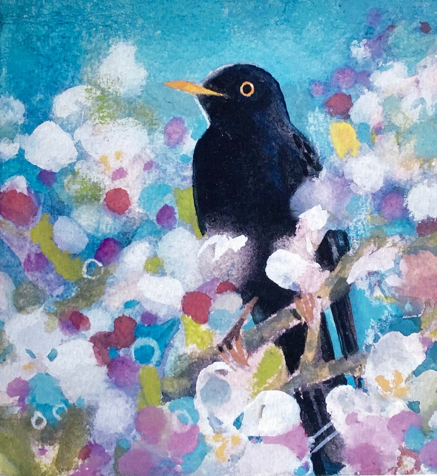 Image of Orchard Blackbird Print