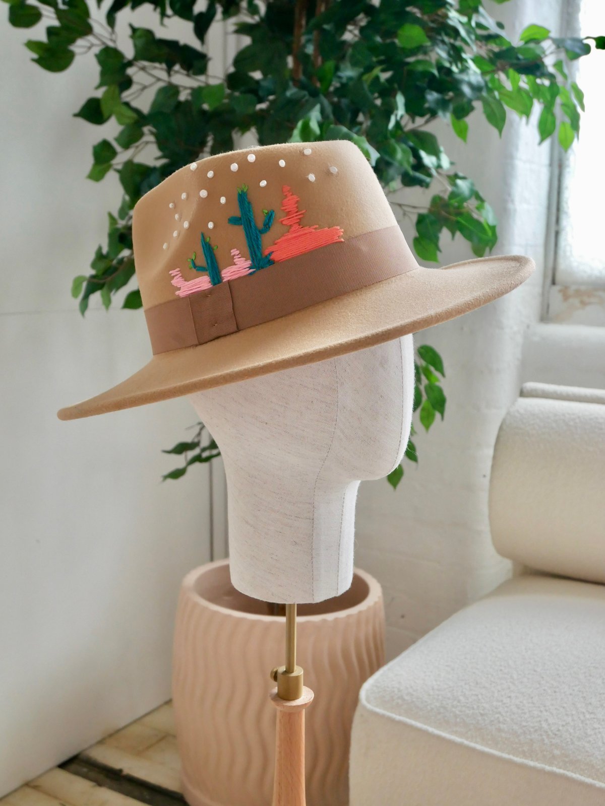 Cream fedora hat online