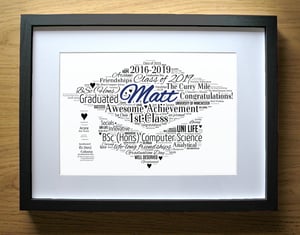 Personalised Masters Degree Graduation Gift for Men, Boys, Graduate - Honours - University - Pass