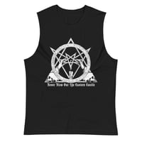 Image 1 of ABSU - NEVER BLOW OUT THE EASTERN CANDLE (WHITE PRINT) MUSCLE SHIRT